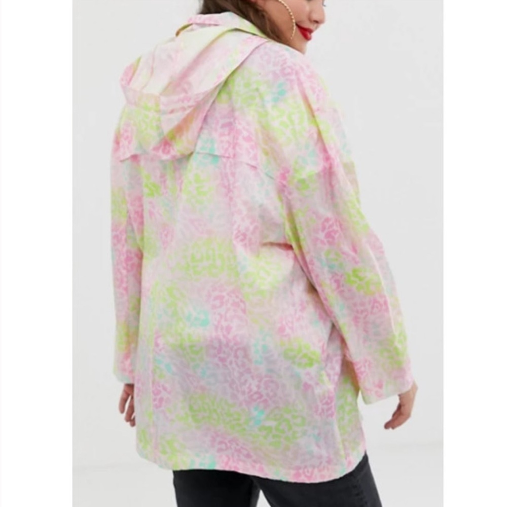 ASOS Pink and Green Animal Print Utility Jacket. Size 4 - Picture 2 of 9